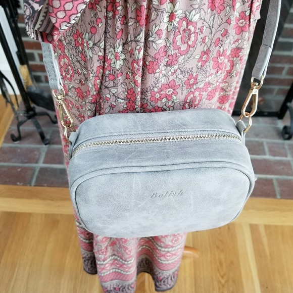 $8⭐️ Small Zipper Grey Crossbody Bag Pocketbook - Picture 3 of 8